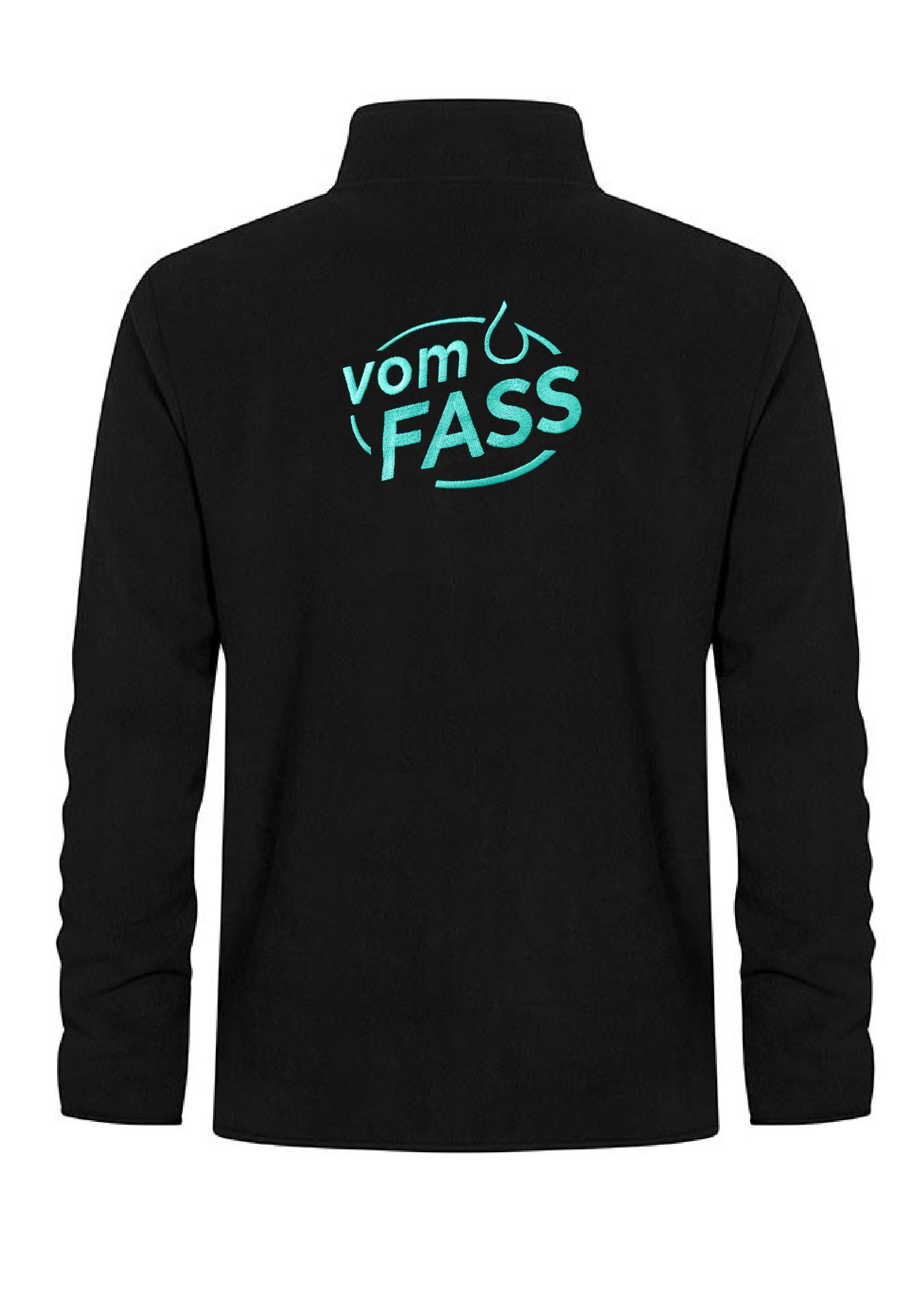 Herren Fleecejacke, Bestickung türkis linke Brust UND Rücken