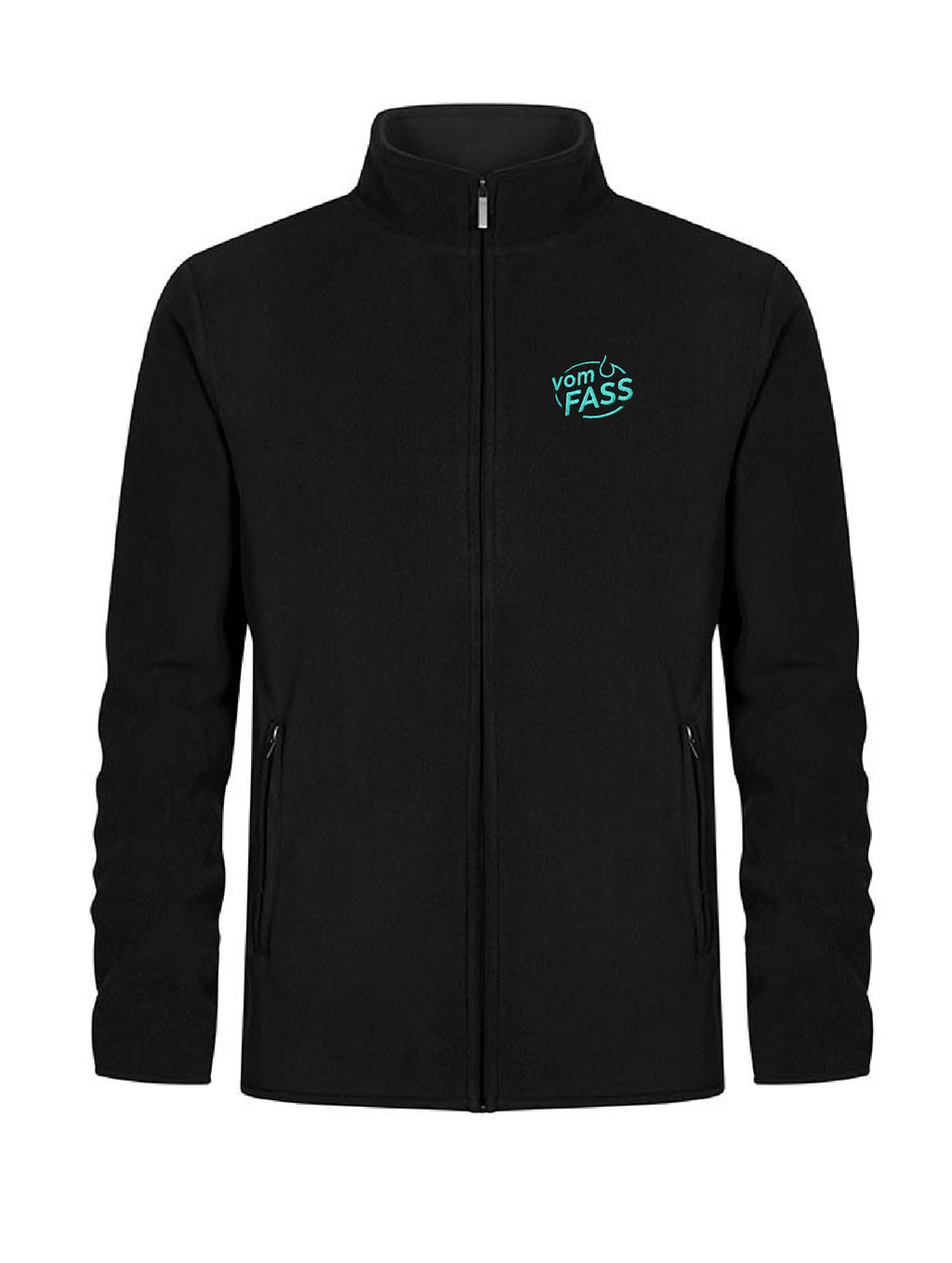 Herren Fleecejacke, Bestickung türkis NUR linke Brust