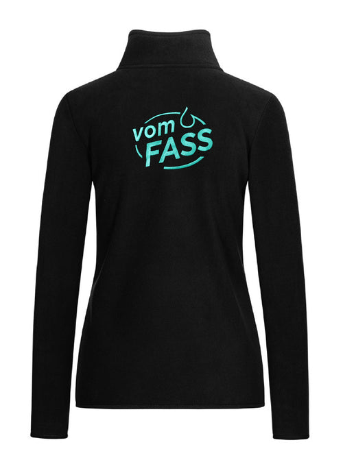 Damen Fleecejacke, Bestickung türkis linke Brust UND Rücken