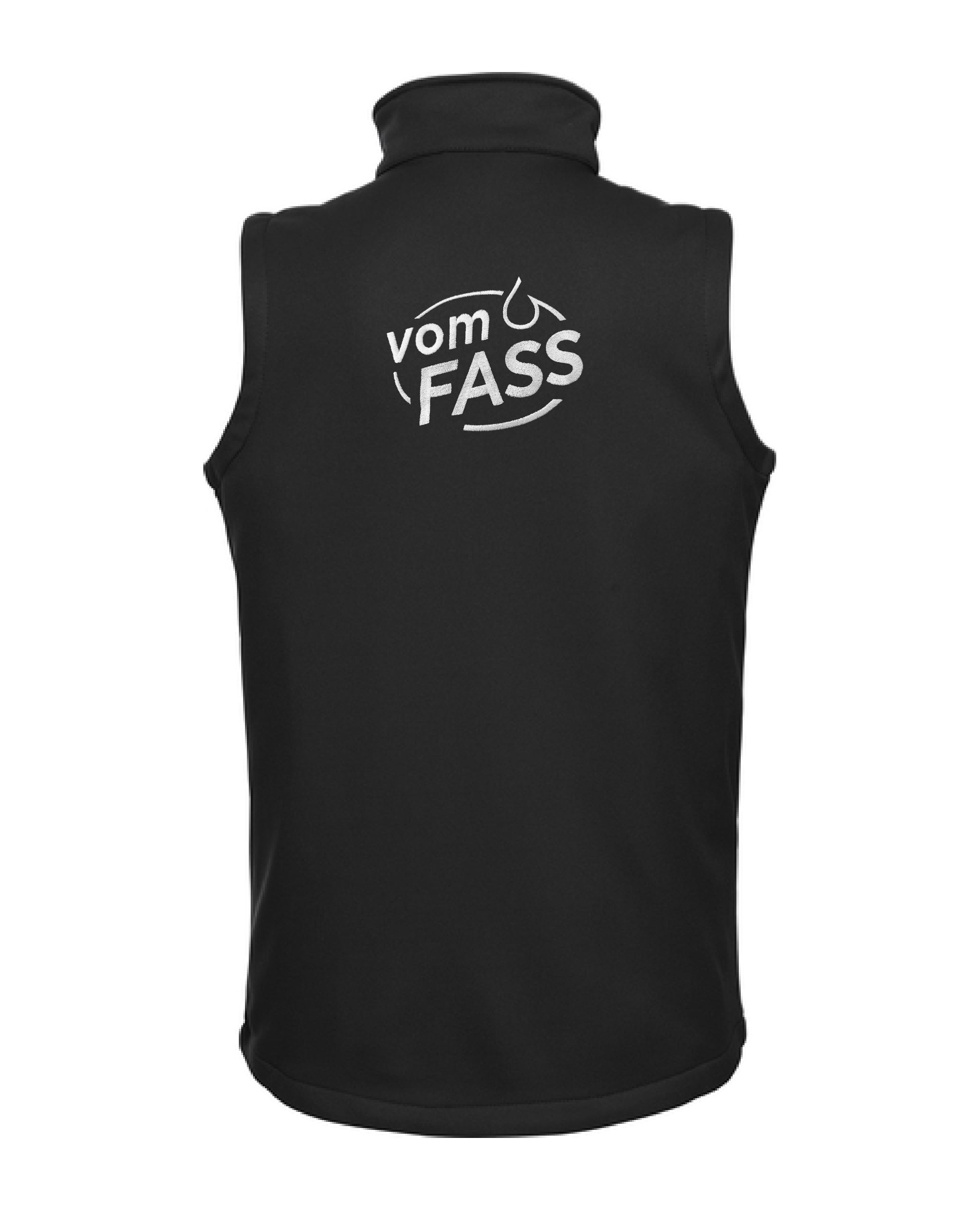 Unisex Softshellweste, Bestickung weiß linke Brust UND Rücken