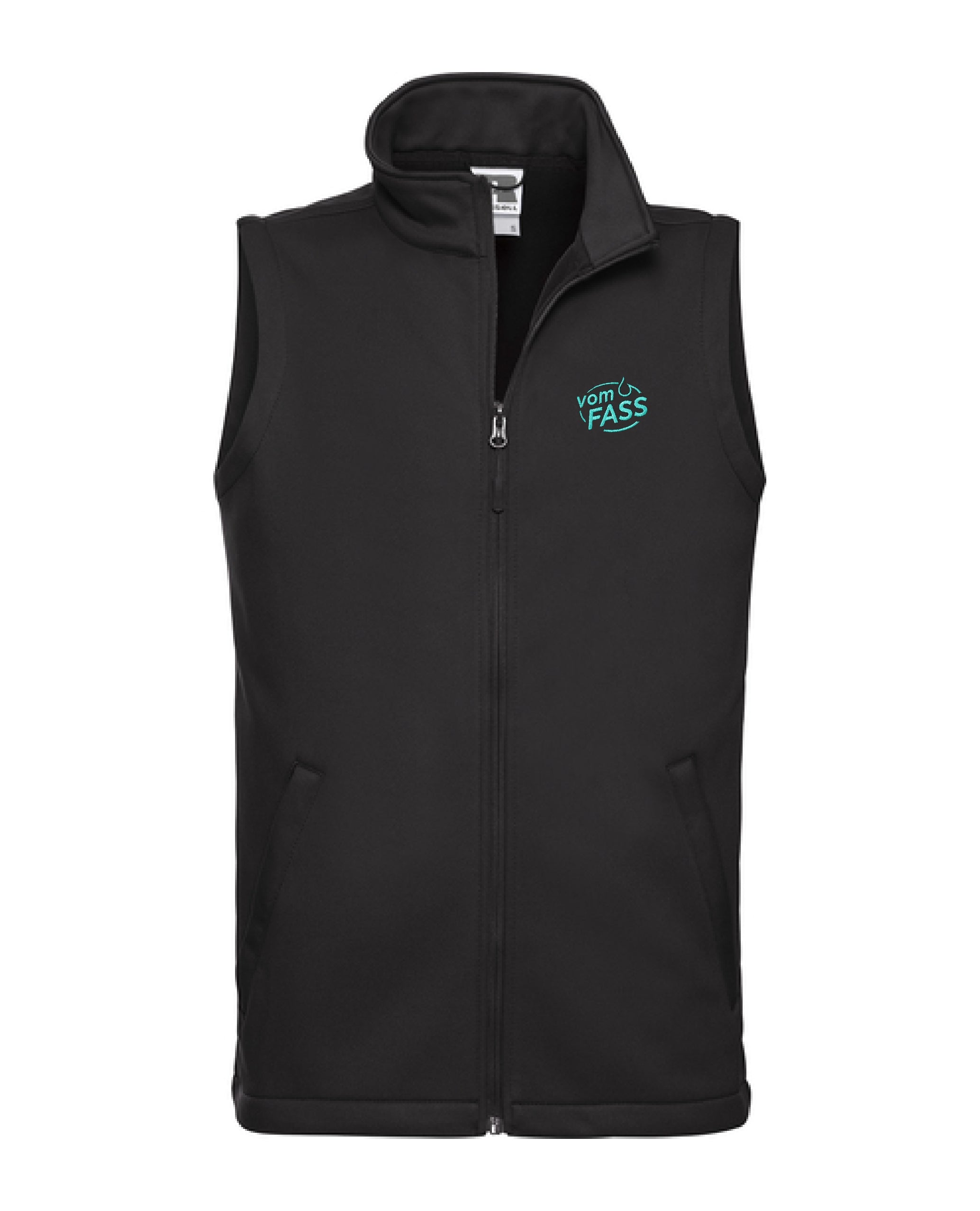 Unisex Softshellweste, Bestickung türkis NUR linke Brust