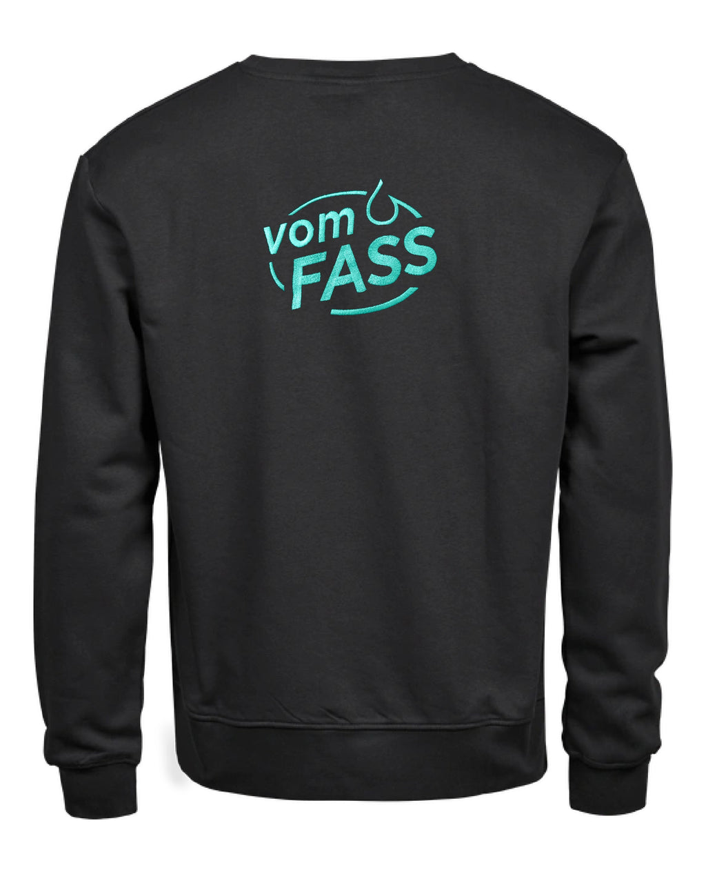 Unisex Sweatshirt, Bestickung türkis linke Brust UND Rücken