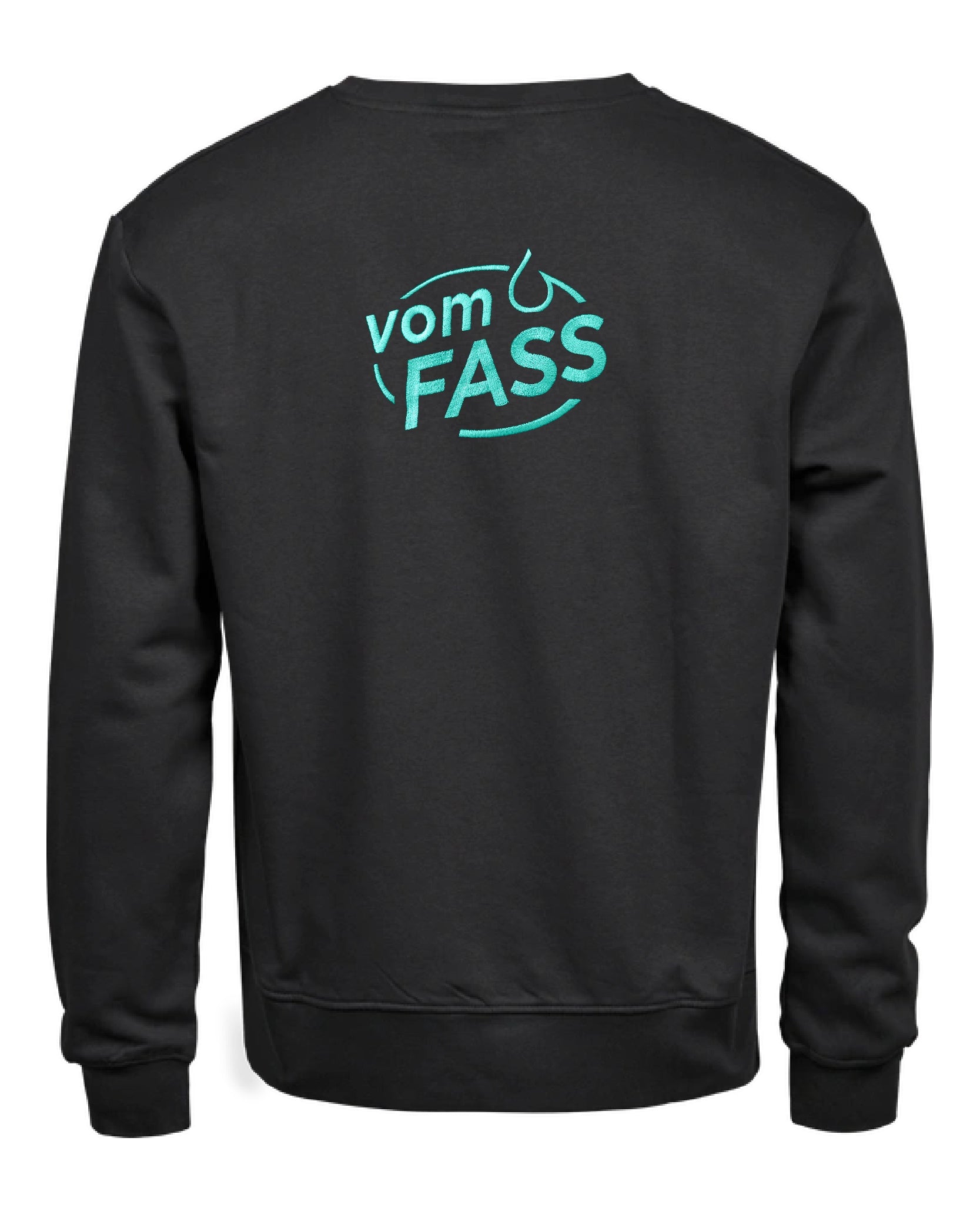 Unisex Sweatshirt, Bestickung türkis linke Brust UND Rücken