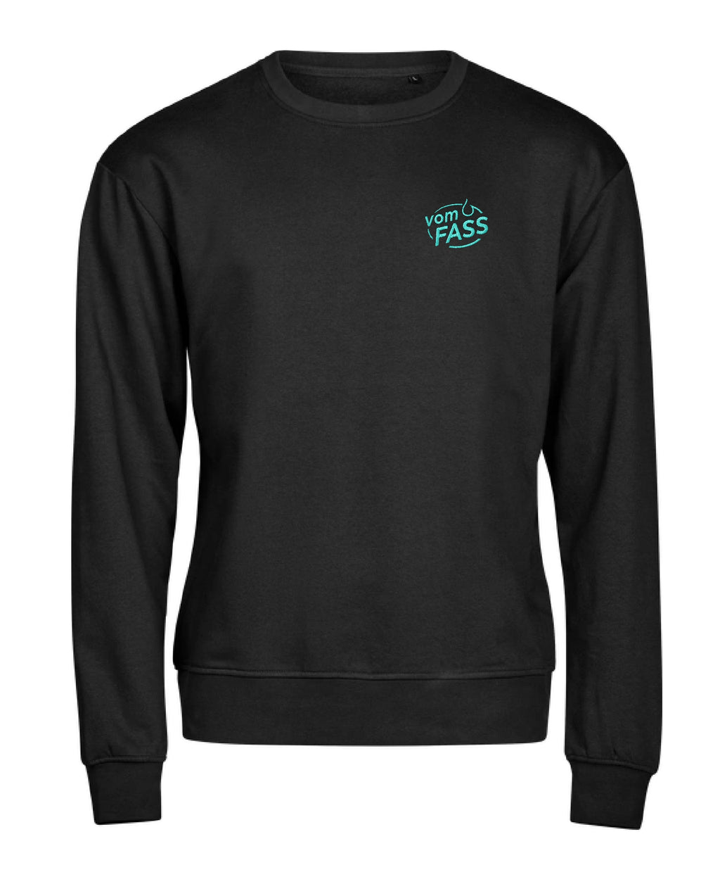 Unisex Sweatshirt, Bestickung türkis linke Brust UND Rücken