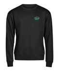 Unisex Sweatshirt, Bestickung türkis linke Brust UND Rücken