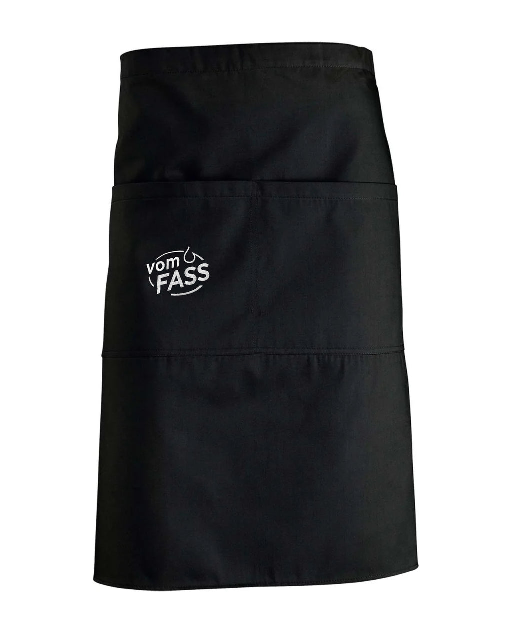 Schürze mittel (ca. 90x65cm), mit Bestickung weiß auf rechte Tasche