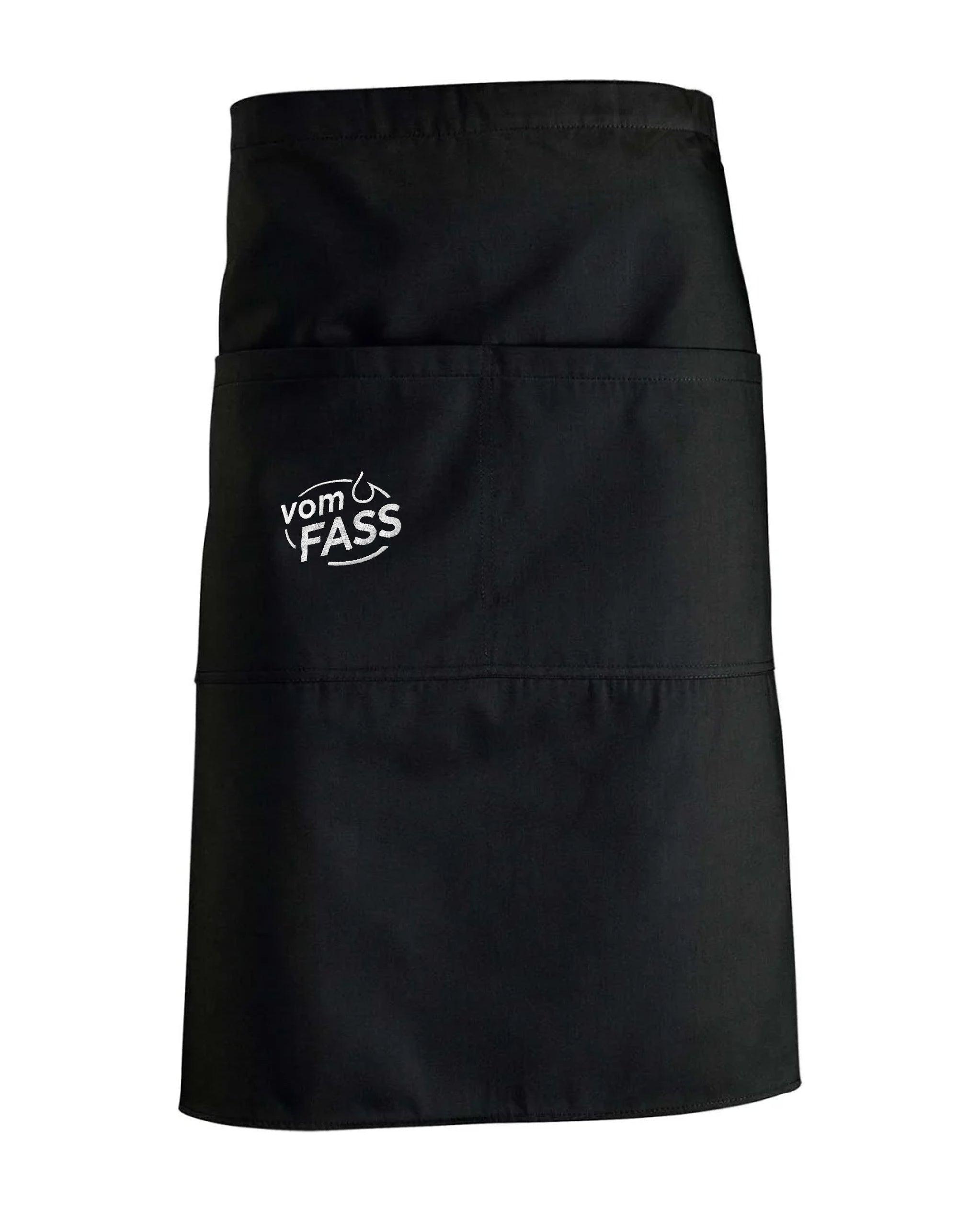 Schürze mittel (ca. 90x65cm), mit Bestickung weiß auf rechte Tasche