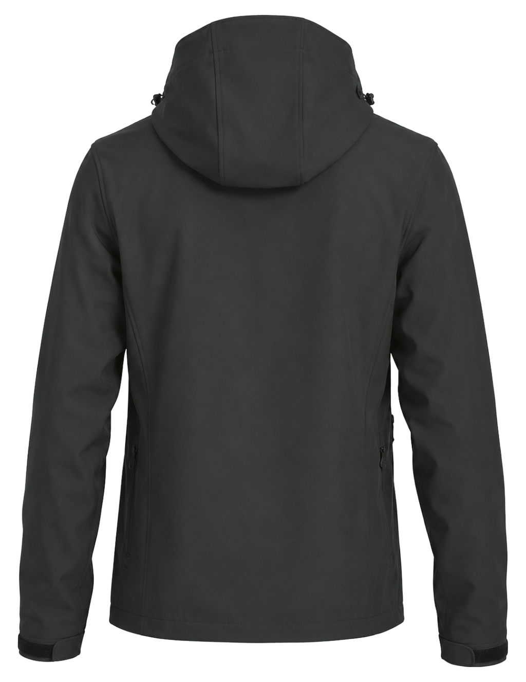 Herren Softshelljacke mit abnehmbarer Kapuze, Bestickung türkis NUR linke Brust