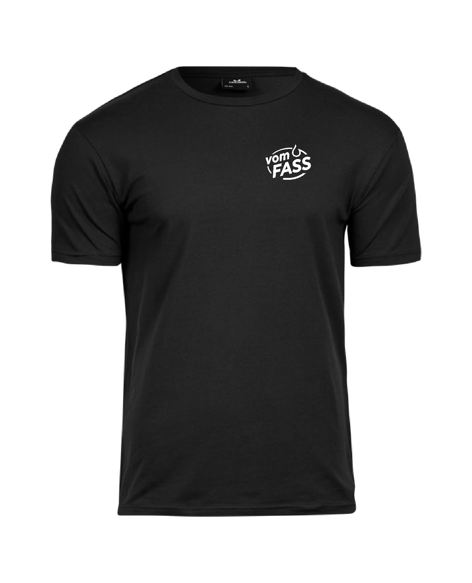 Herren T-Shirt mit Elasthan, Aufdruck weiß NUR linke Brust