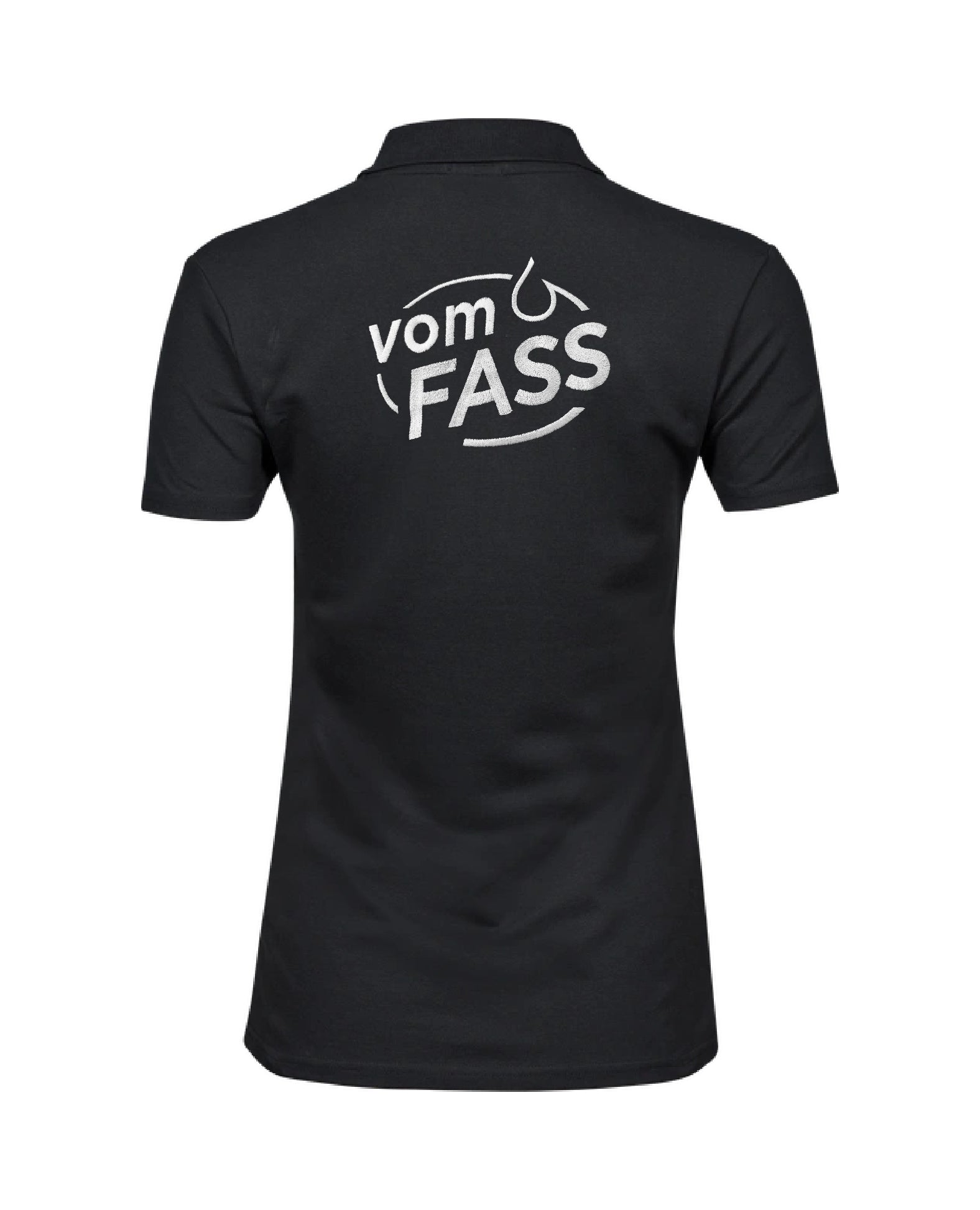 Damen Polo-Shirt mit Elasthan, Bestickung weiß linke Brust UND Rücken