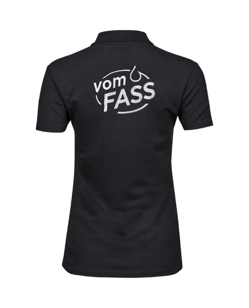 Damen Polo-Shirt mit Elasthan, Bestickung weiß linke Brust UND Rücken