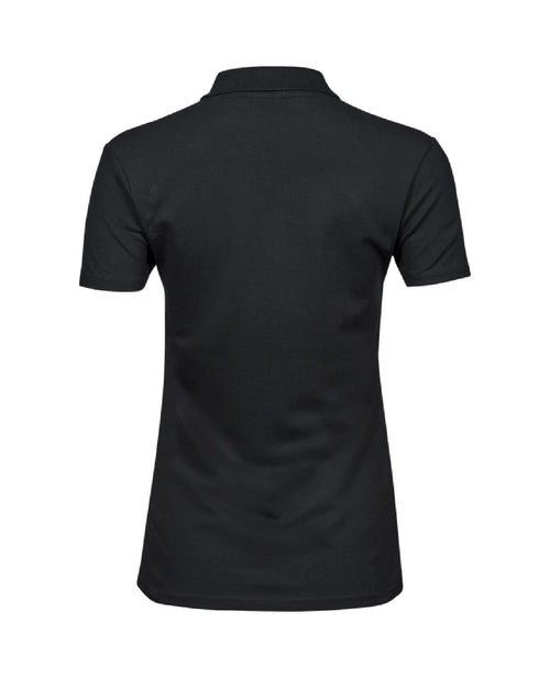 Damen Polo-Shirt mit Elasthan, Bestickung türkis NUR linke Brust