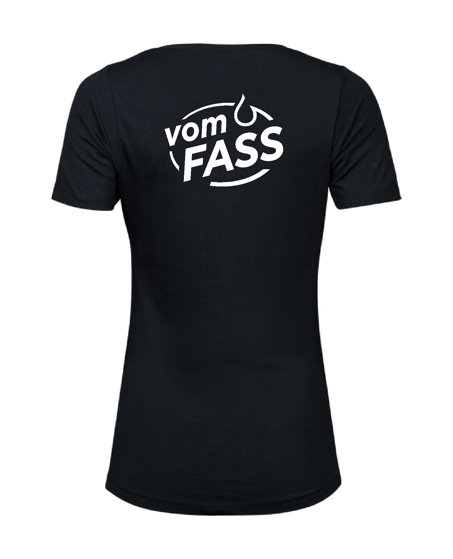 Damen T-Shirt mit Elasthan, Aufdruck weiß linke Brust UND Rücken