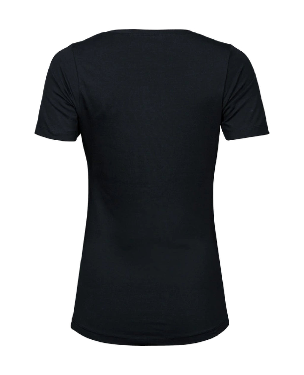 Damen T-Shirt mit Elasthan, Aufdruck weiß NUR linke Brust