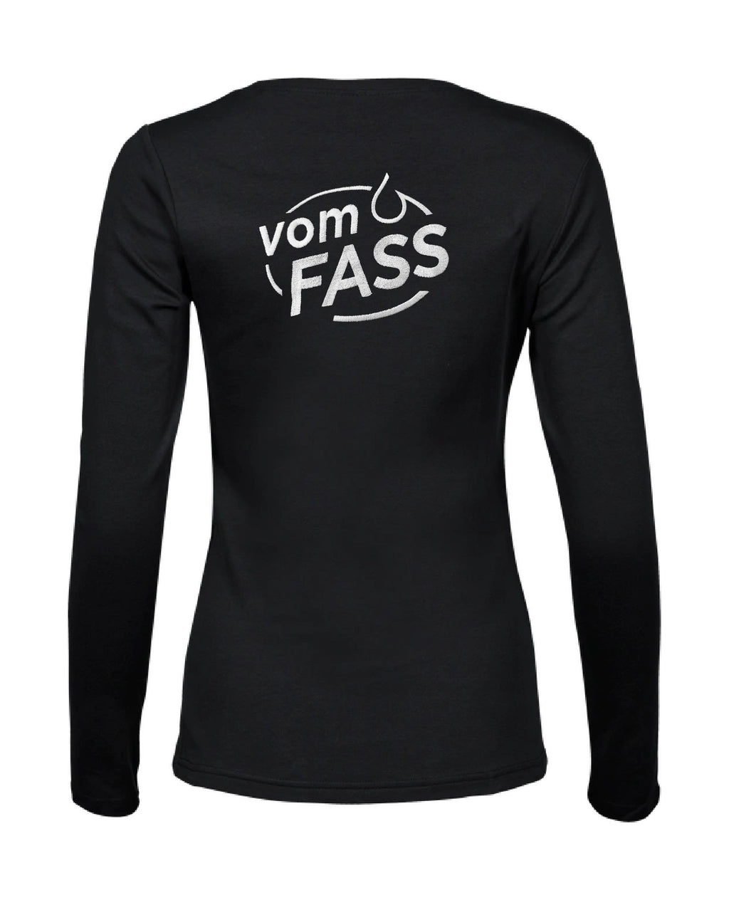 Damen Longsleeve, Bestickung weiß linke Brust UND Rücken