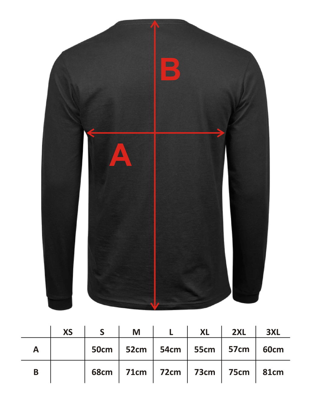 Herren Longsleeve, Bestickung weiß NUR linke Brust