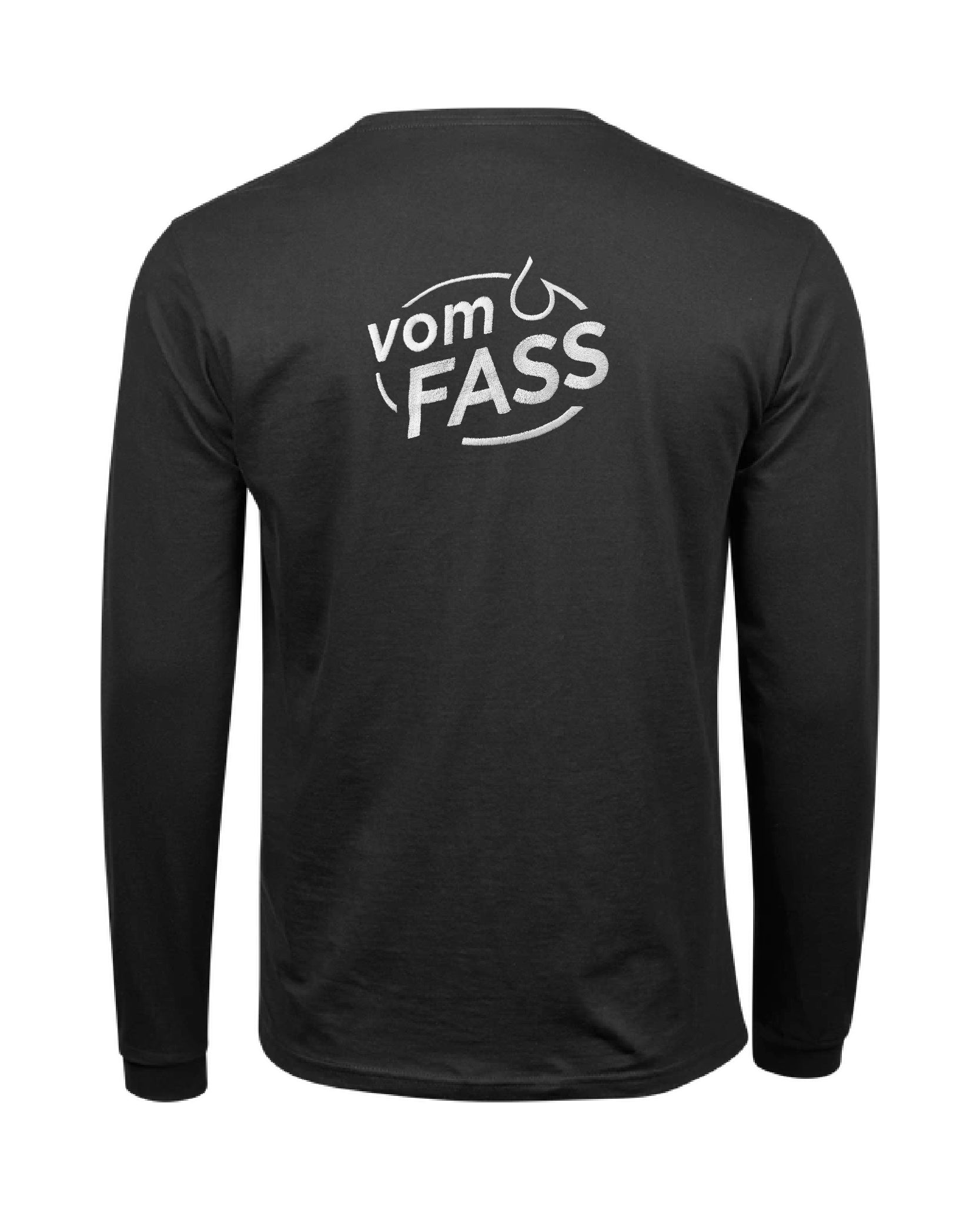 Herren Longsleeve, Bestickung weiß linke Brust UND Rücken